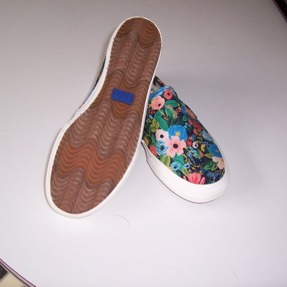 Keds Flowered Pattern Slip on Sneaker 7.5 Canvas - Picture 2 of 2